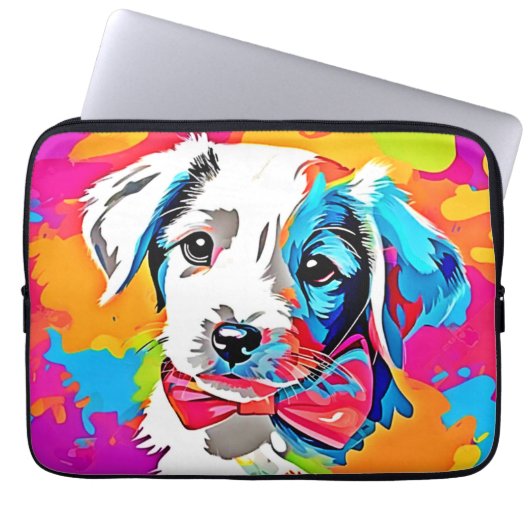 Pop Art Puppy Laptopschutzhülle (Vorderseite)