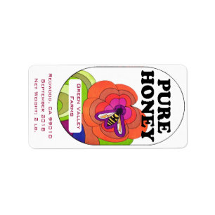 Pop Art Pure Honey 2 lb. Golden Honey Jar Adressaufkleber