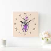 Pop Art Quadratische Wanduhr (Zuhause)