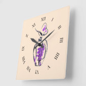 Pop Art Quadratische Wanduhr (Winkel)