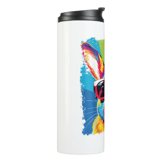 Pop Art Rabbit Thermosbecher (Nach links gedreht)