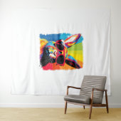 Pop Art Rabbit Wandteppich (Beispiel (Horizontal))