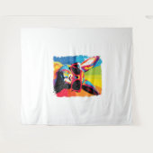 Pop Art Rabbit Wandteppich (Vorderseite (Horizontal))