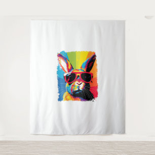 Pop Art Rabbit Wandteppich