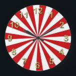 Pop Art Rays: Rot und Weiß Große Wanduhr<br><div class="desc">Pop Art Rays: Rot und Weiß farbig,  psychedelisch,  Pop Art Look Strahlen in Rot und Weiß Wenn Sie dieses Design in anderen Farben sehen möchten,  senden Sie uns einfach eine E-Mail!</div>
