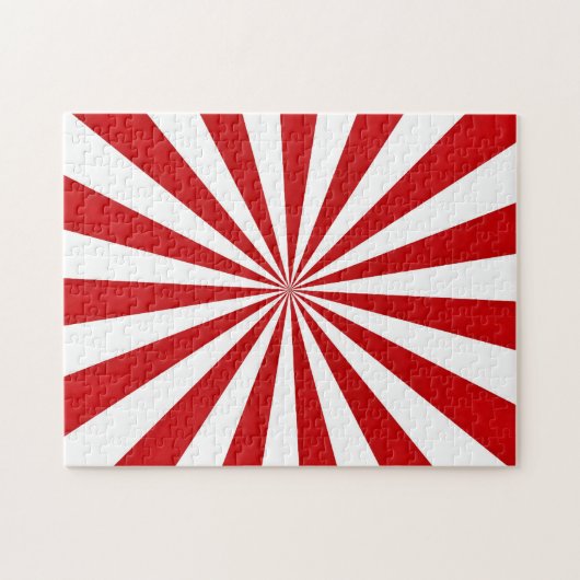 Pop Art Rays: Rot und Weiß Puzzle (Horizontal)