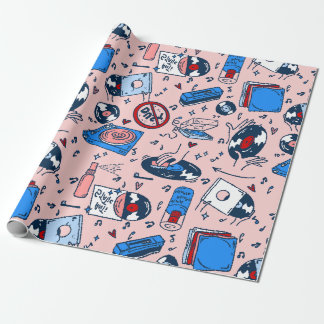 pop art record collector music lover vintage heart geschenkpapier