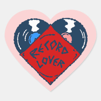 pop art record music lover vintage heart album Herz-Aufkleber