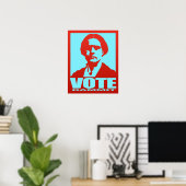 Pop-Art Red & Aqua Vote Dammit Susan B. Anthony Poster (Heimbüro)
