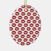 Pop Art: Red Lipstick Kisses Keramikornament (Rechts)