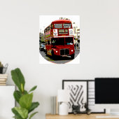 Pop Art Red London Bus Poster (Heimbüro)