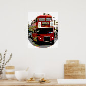 Pop Art Red London Bus Poster (Küche)