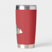 Pop Art Red mit negativem Springbrunnen Thermobecher (Rückseite)