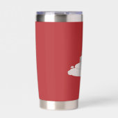 Pop Art Red mit negativem Springbrunnen Thermobecher (Vorderseite)