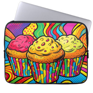 Pop-Art-Regenbogen-Cupcakes-Explosion Laptopschutzhülle