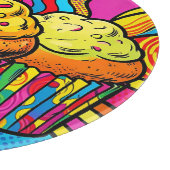 Pop-Art-Regenbogen-Cupcakes-Explosion Schneidebrett (Ecke)