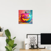 Pop-Art-Regenbogen-Kürbis Poster (Heimbüro)