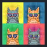 Pop Art Retro Cats Poster<br><div class="desc">Groovy cats - Wenn Sie Katzen Liebe,  ist dies das perfekte Poster für Sie.</div>