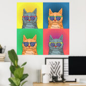 Pop Art Retro Cats Poster (Heimbüro)