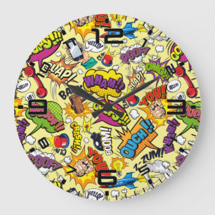 Pop Art Retro Comic - Coole Großuhr Große Wanduhr