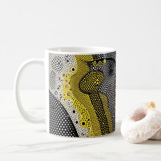 Pop Art Retro Dots Tasse (Mit Donut)
