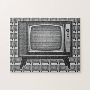Pop-Art Retro-Fernseher Puzzle