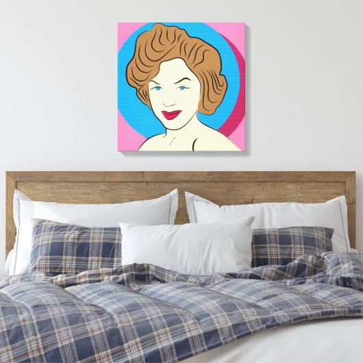 POP ART RETRO FRAU STRETCHT LEINWAND ART DRUCKEN (Insitu (Schlafzimmer))