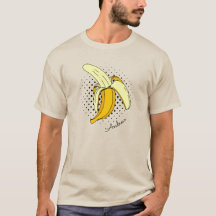 Pop Art Retro geschälte Bananenfrucht