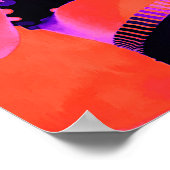 Pop Art Retro Hippy Chic Boho Kunstwerke Girl Poster (Ecke)