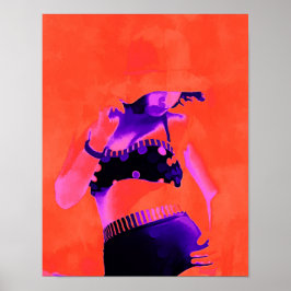 Pop Art Retro Hippy Chic Boho Kunstwerke Girl Poster