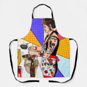 Pop Art Retro Lady Backen Schürze (Vorderseite)