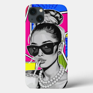 Pop Art Retrô Mulher Fashion Preto e Branco Case-Mate iPhone Hülle