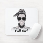 Pop Art Retrô Mulher Fashion Preto e Branco Mousepad (Mit Mouse)