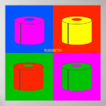 Pop Art Retro Psychedelic Toilet Paper Vibrant Poster<br><div class="desc">Pop Art Retro Psychedelic Toilet Paper Vibrant Colors. Colorful Op Art Toilet Paper,  To Keep You Smile And Calm. You can personalize it or keep it blank</div>