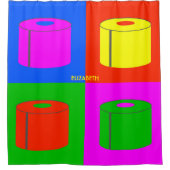 Pop Art Retro Psychedelic Toilettenpapier Vibrann Duschvorhang (Vorderseite)