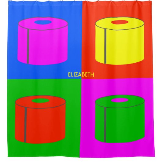 Pop Art Retro Psychedelic Toilettenpapier Vibrann Duschvorhang (Vorderseite)