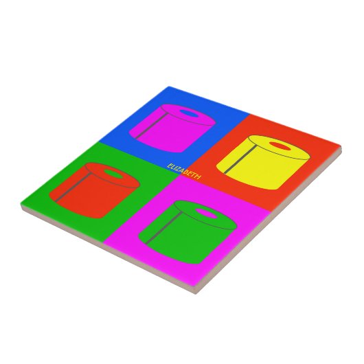 Pop Art Retro Psychedelic Toilettenpapier Vibrann Fliese (Seite)