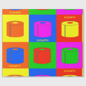 Pop Art Retro Psychedelic Toilettenpapier Vibrany Geschenkpapier (Flach)