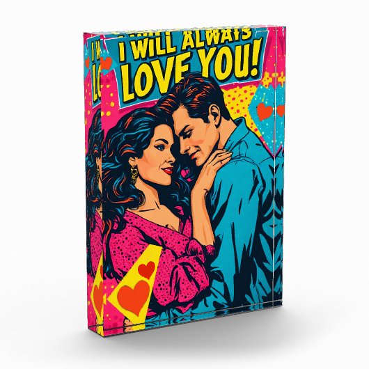 Pop Art Retro Romantik Comics Farbige Romanze Fotoblock (Links)