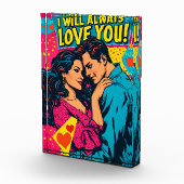 Pop Art Retro Romantik Comics Farbige Romanze Fotoblock (Rechts)