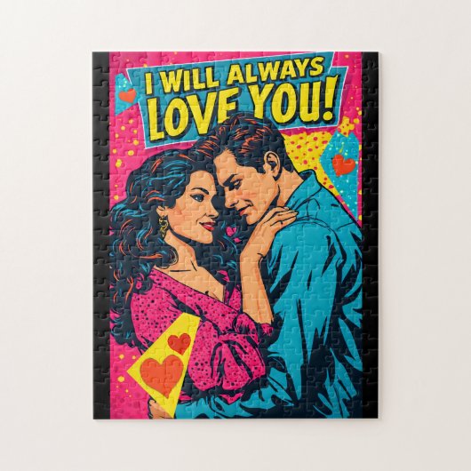 Pop Art Retro Romantik Comics Farbige Romanze Puzzle (Vertikal)