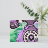 Pop Art Retro Telefon Postkarte (Stehend Vorderseite)