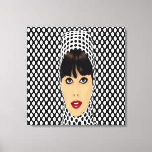 Pop-Art Retro Vintage Mädchen benutzerdefinierte W Leinwanddruck