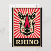 Pop Art Rhinoceros Postkarte (Vorne/Hinten)