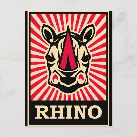 Pop Art Rhinoceros Postkarte (Vorderseite)