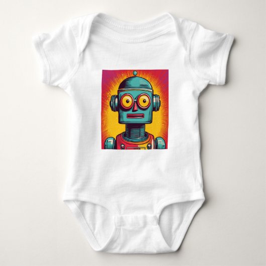 Pop Art Robot Baby Strampler (Vorderseite)