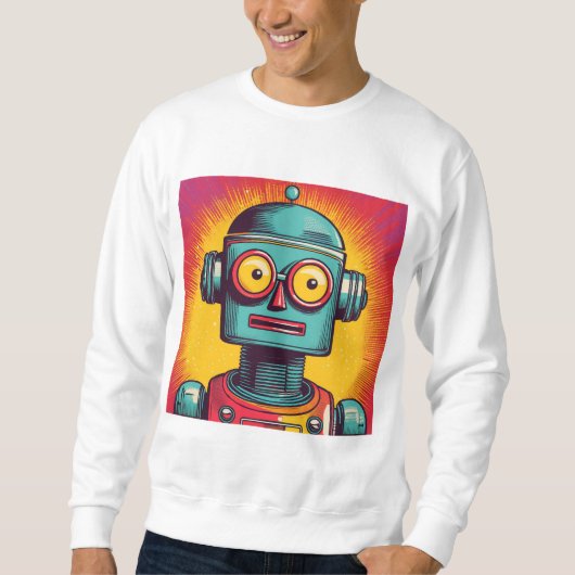 Pop Art Robot Sweatshirt (Vorderseite)