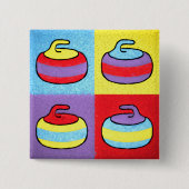 Pop Art Rocks Curling Design Button (Vorderseite)