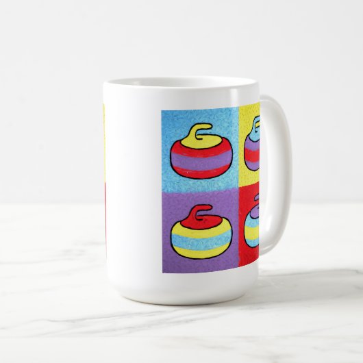 Pop Art Rocks Curling Design Kaffeetasse (VorderseiteRechts)