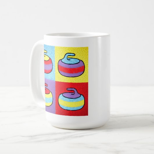 Pop Art Rocks Curling Design Kaffeetasse (Vorderseite Links)